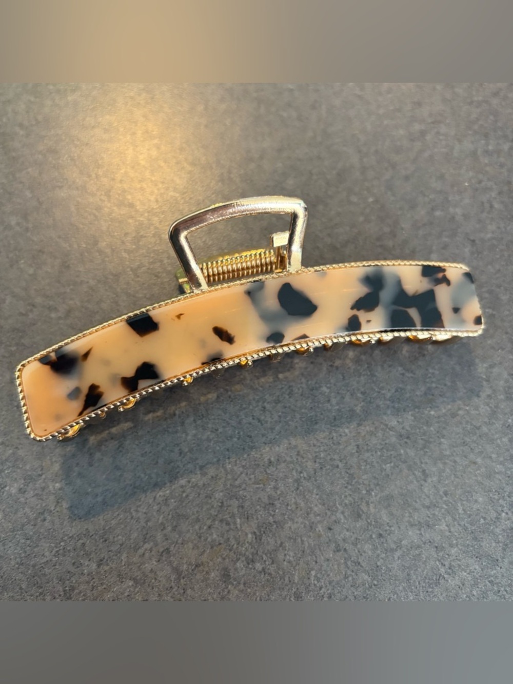 Leopard print metal claw clip